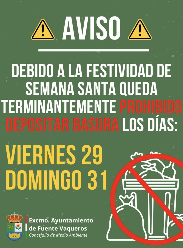 DEPOSITO DE BASURA EN SEMANA SANTA-Fuente Vaqueros