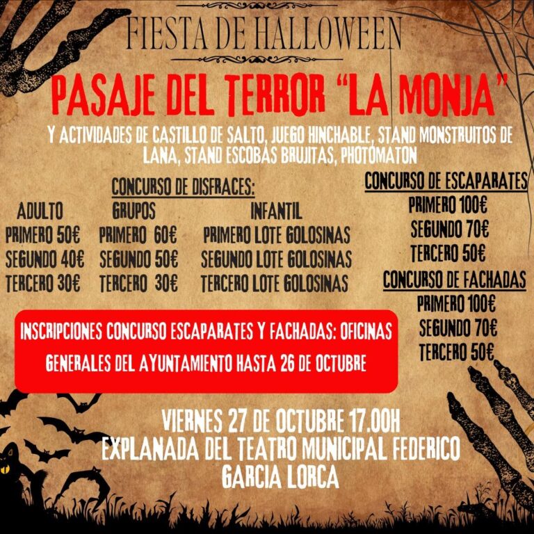 FIESTA DE HALLOWEEN Y CONCURSO DE ESCAPARATES Y FACHADAS 27 DE OCTUBRE DE 2023-Fuente Vaqueros