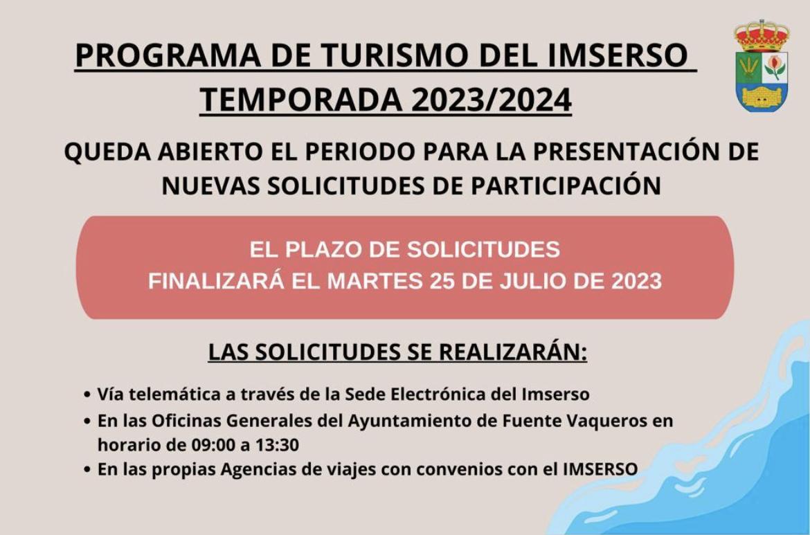 IMSERSO | PROGRAMA DE TURISMO DEL IMSERSO 2023/2024. -Fuente Vaqueros