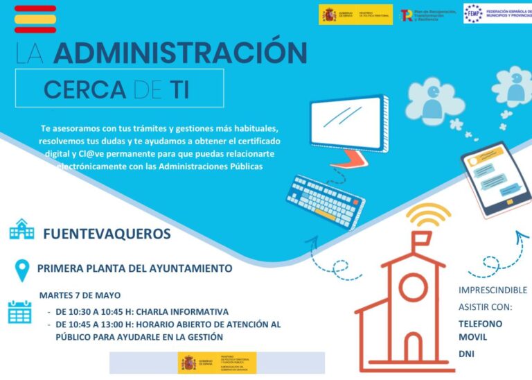 LA ADMINISTRACIÓN CERCA DE TI 7 DE MAYO CERTIFICADOS DIGITALES Y CL@VE PERMANENTE-Fuente Vaqueros
