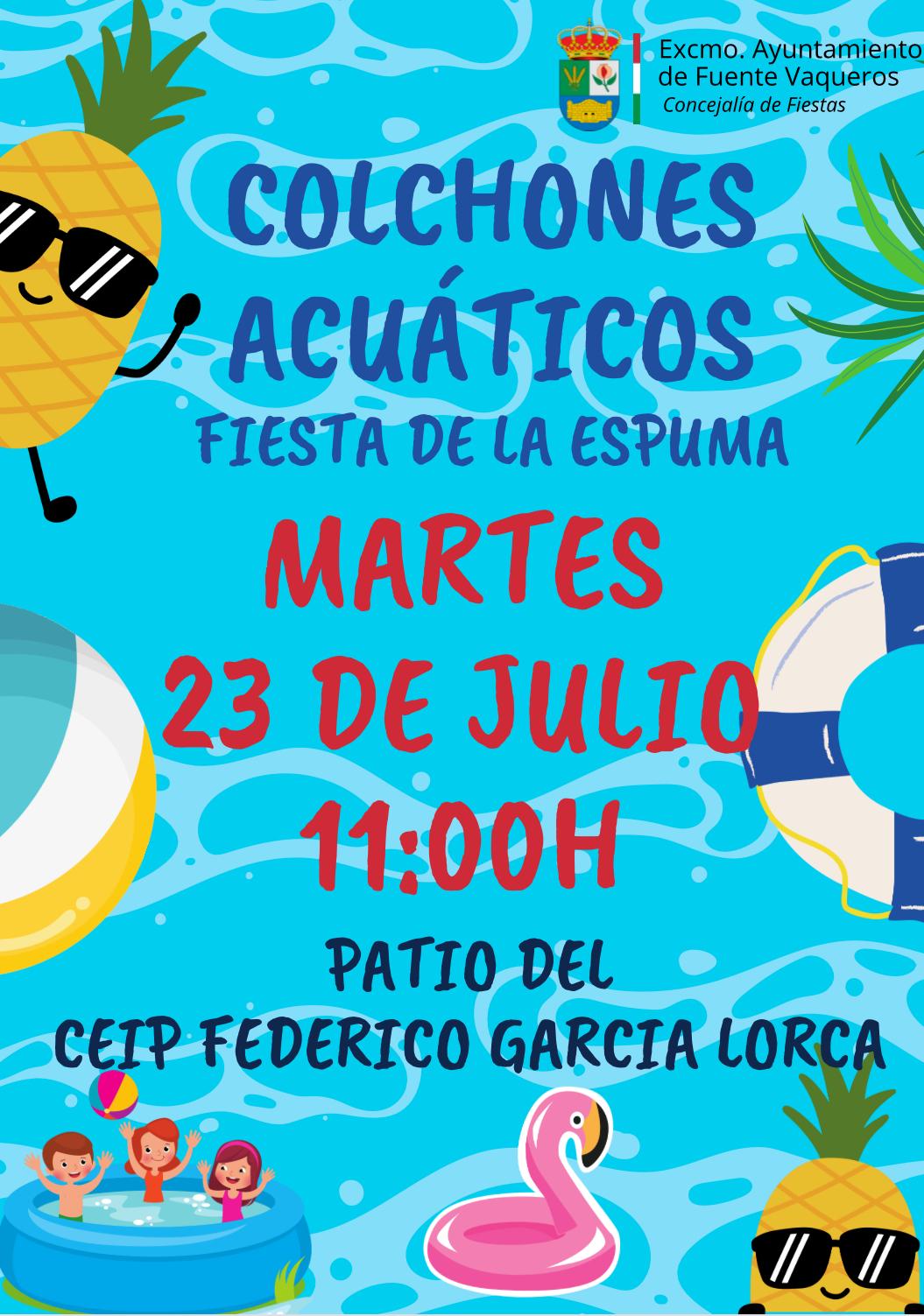 FIESTAS | COLCHONES ACUÁTICOS Y FIESTA DE LA ESPUMA-Fuente Vaqueros