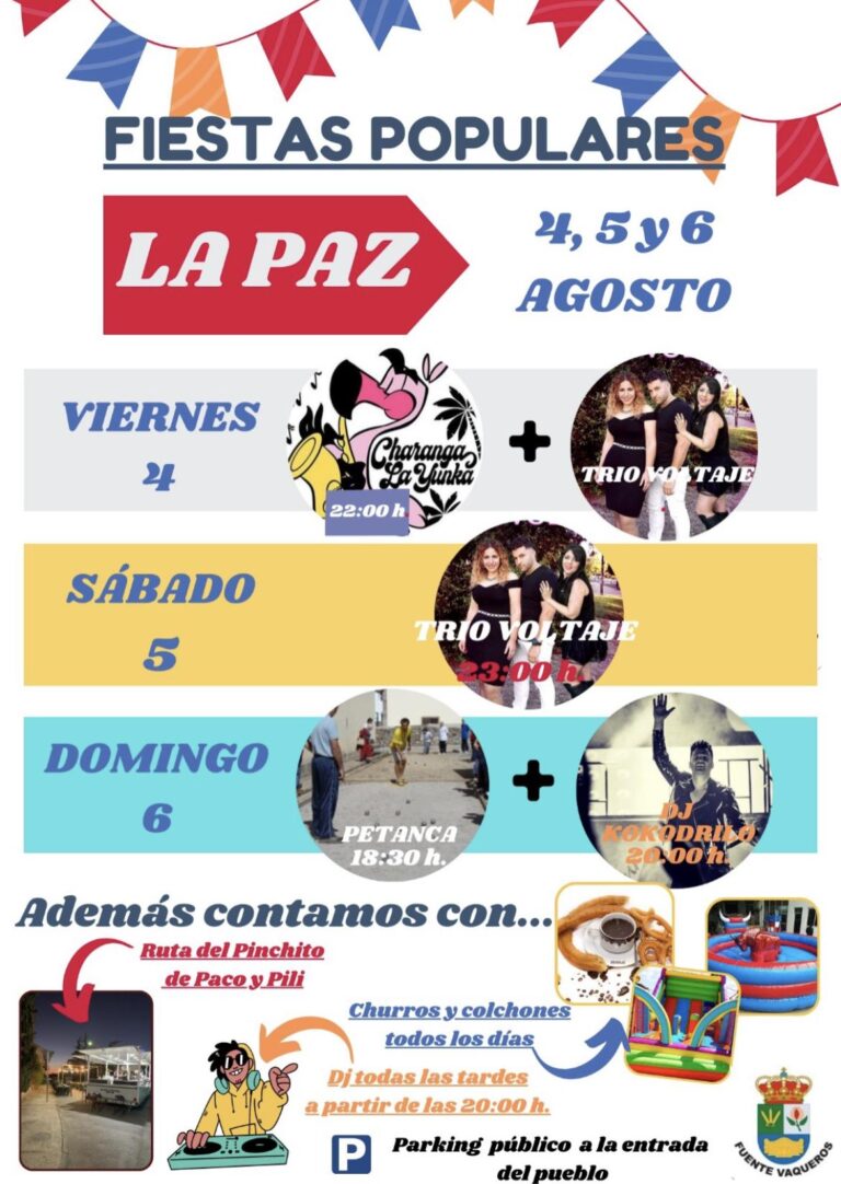 FIESTAS | 🎉 🥳 ¡FIESTAS POPULARES LA PAZ 2023! 🎉 🎈 -Fuente Vaqueros