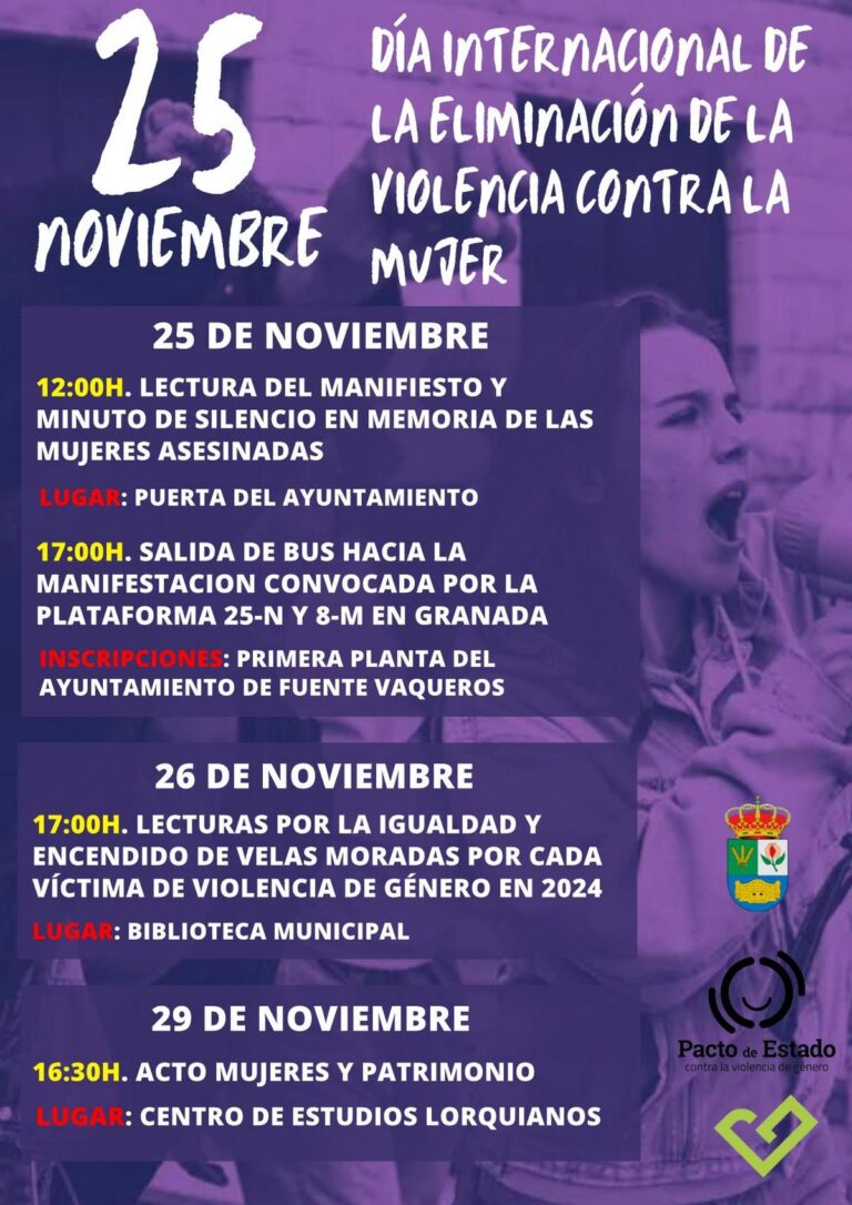 IGUALDAD | ACTOS CONMEMORATIVOS DEL DIA INTERNACIONAL PARA LA ERRADICACION DE LA VIOLENCIA DE GENERO -Fuente Vaqueros