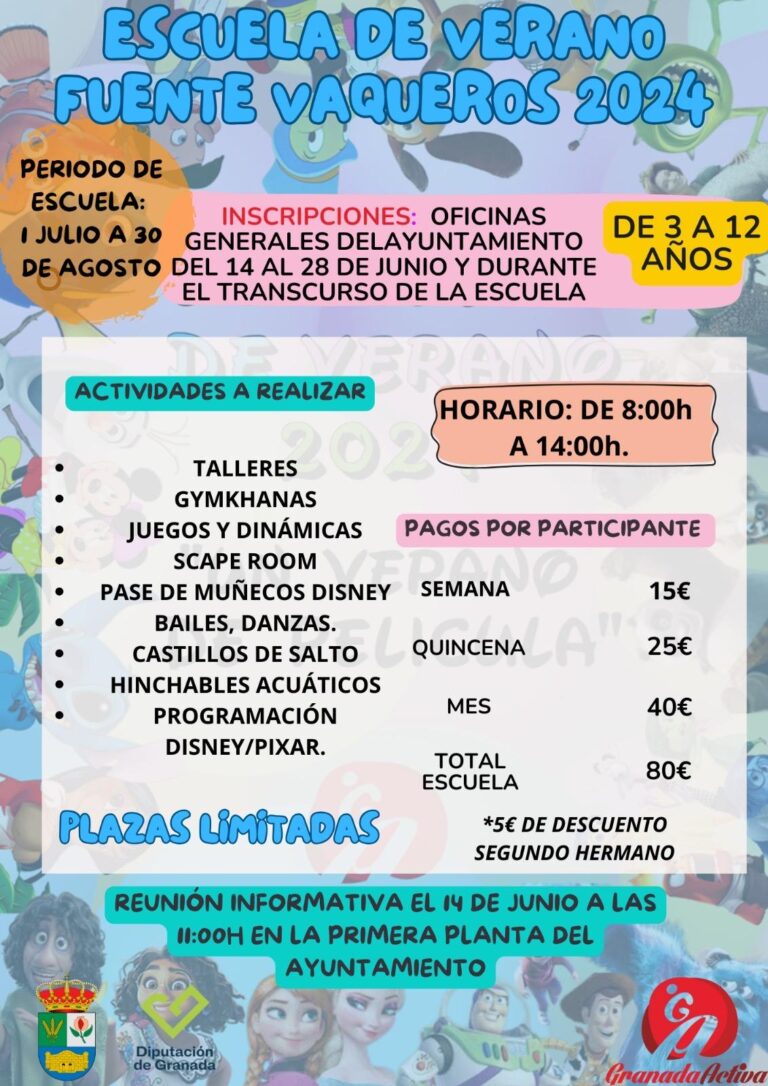 ESCUELA DE VERANO FUENTE VAQUEROS 2024-Fuente Vaqueros