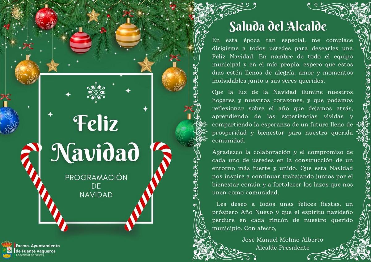 FIESTAS | PROGRAMACIÓN DE NAVIDAD FUENTE VAQUEROS 2023/2024-Fuente Vaqueros