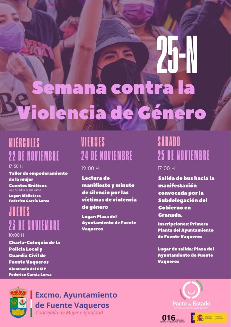 IGUALDAD | ACTOS CONMEMORATIVOS DEL DÍA INTERNACIONAL PARA LA ERRADICACIÓN DE LA VIOLENCIA DE GÉNERO -Fuente Vaqueros