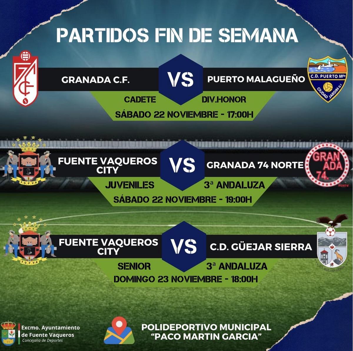 DEPORTES | PROGRAMACION DE TODAS LAS JORNADAS DE ESTE FIN DE SEMANA-Fuente Vaqueros