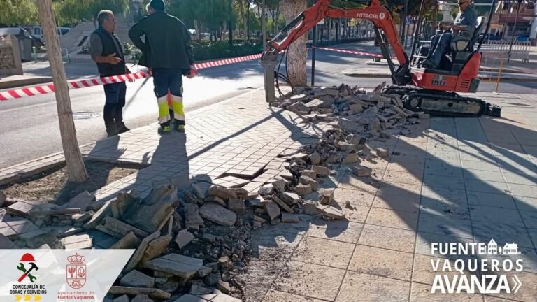INICIO DE LAS OBRAS DE REMODELACIÓN DE DOS PLAZOLETAS DEL PASEO DEL PRADO -Fuente Vaqueros