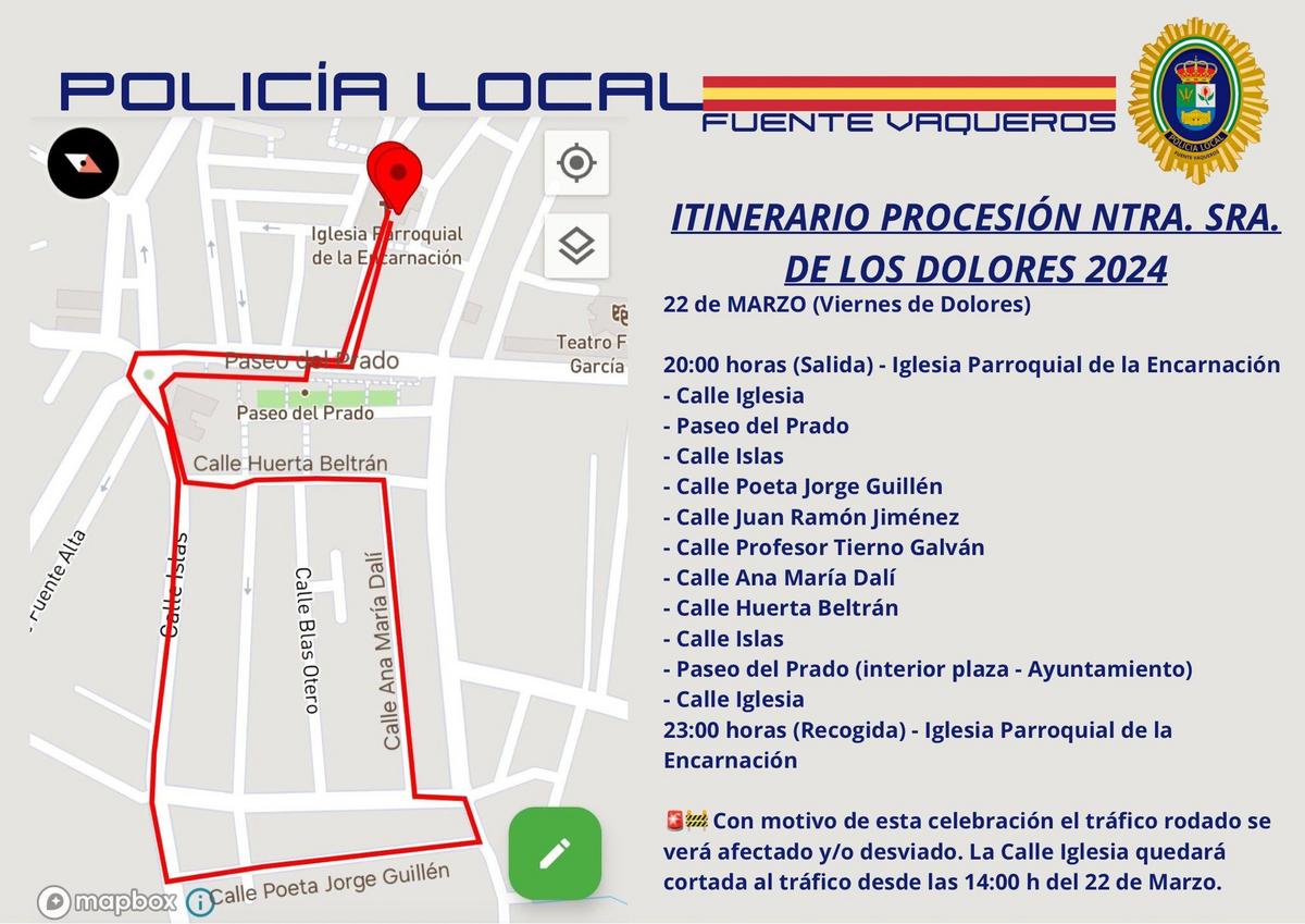 SEMANA SANTA | MAÑANA, PROCESIÓN DE LA VIRGEN DE LOS DOLORES DE FUENTE VAQUEROS-Fuente Vaqueros