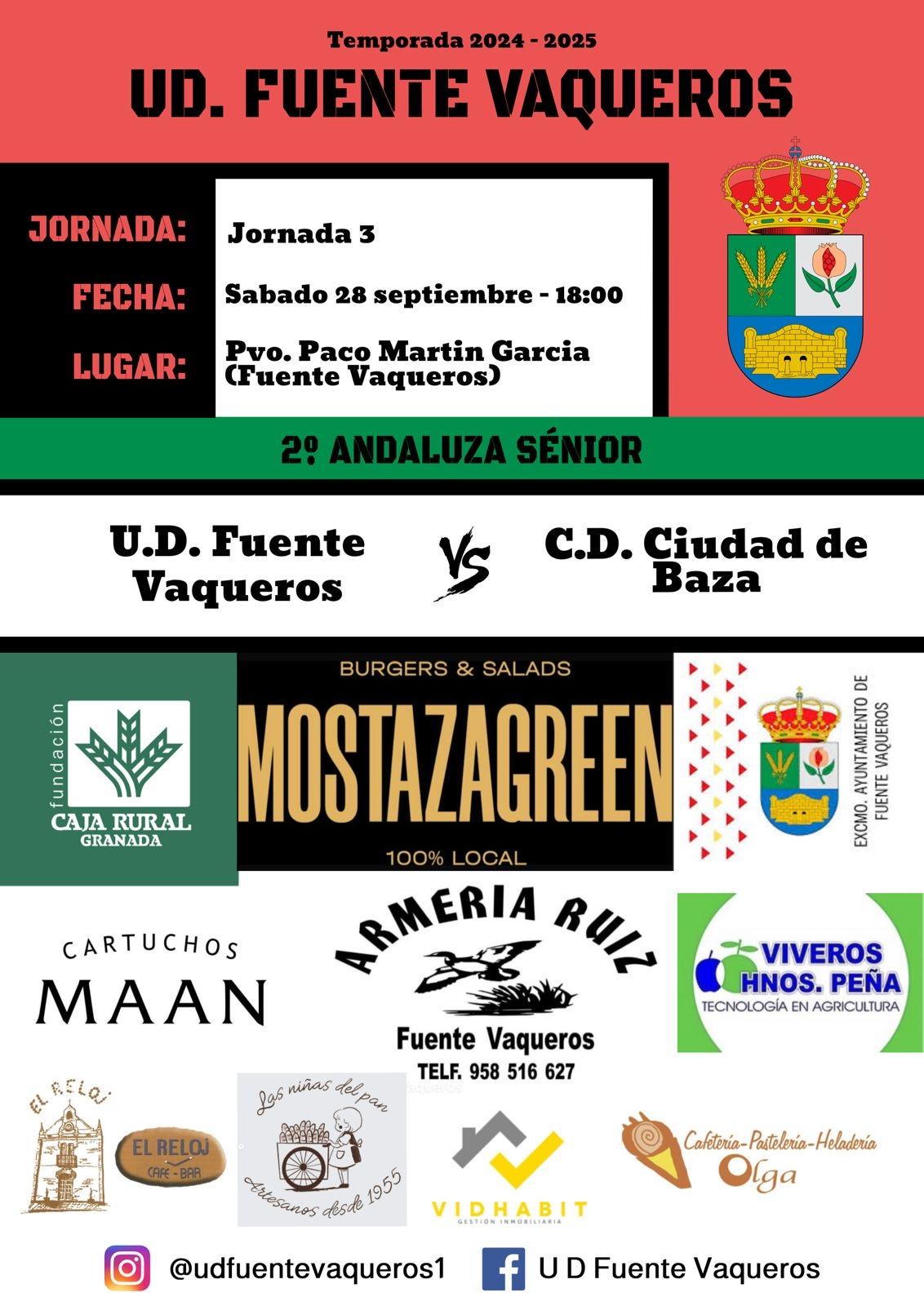 DEPORTES | TERCERA JORNADA UD FUENTE VAQUEROS VS CD CIUDAD DE BAZA-Fuente Vaqueros