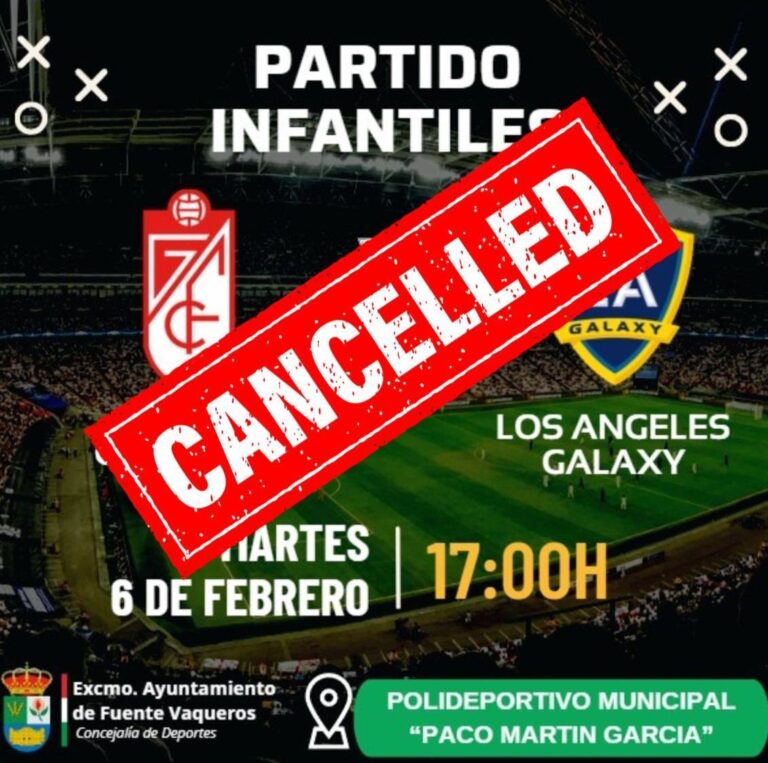 CANCELACION DEL ENCUENTRO ENTRE GRANADA CF Y LOS ANGELES GALAXY-Fuente Vaqueros
