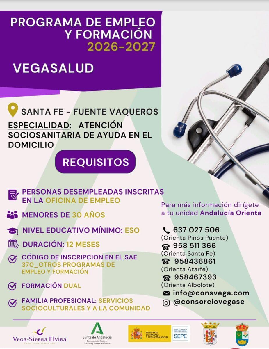 FORMACIÓN | PROGRAMA VEGASALUD 2026-Fuente Vaqueros