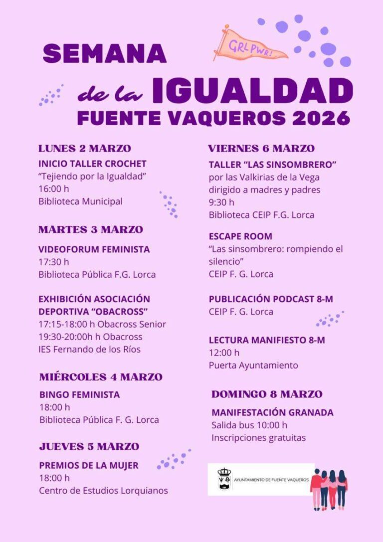 IGUALDAD | SEMANA IGUALDAD FUENTE VAQUEROS 2026-Fuente Vaqueros