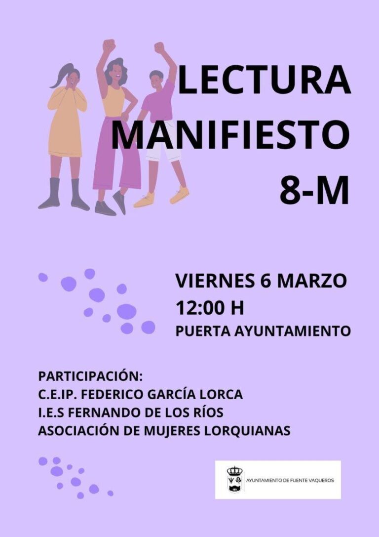 MUJER | LECTURA MANIFIESTO 8M-Fuente Vaqueros