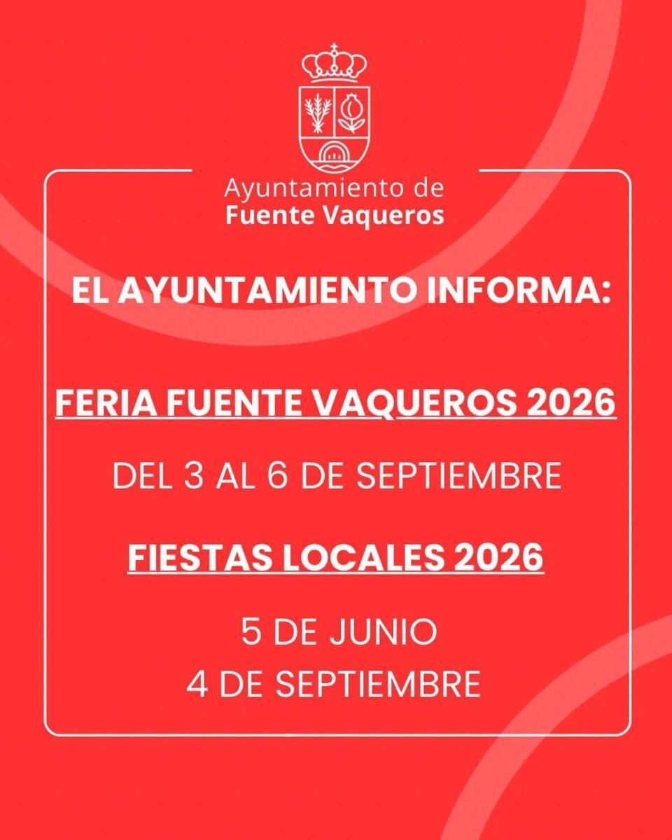 FIESTAS | RECORDATORIO PUBLICACIÓN DÍAS DE FERIA-Fuente Vaqueros