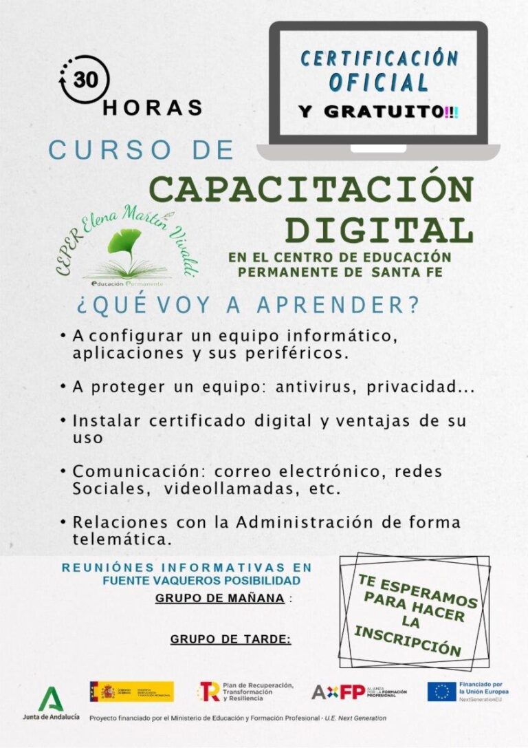 FORMACIÓN | IMPULSA TUS HABILIDADES DIGITALES-Fuente Vaqueros