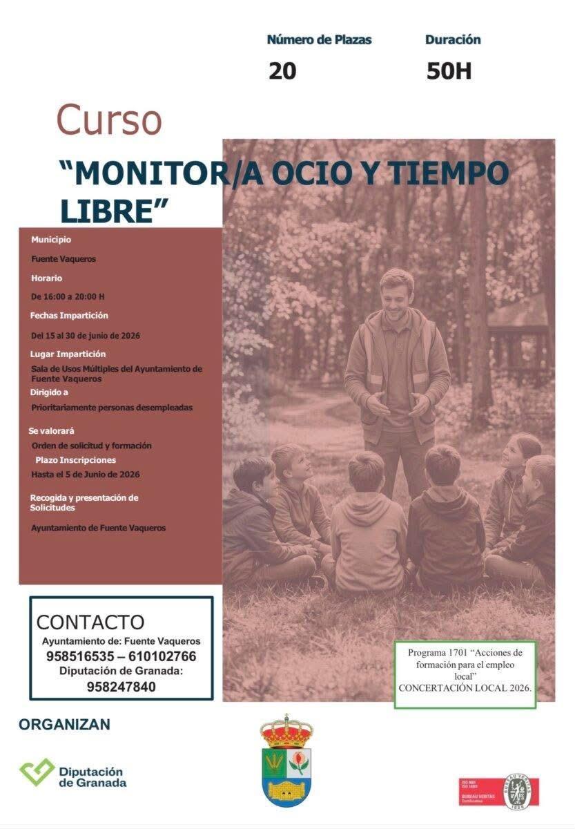 CURSO MONITOR|A DE OCIO Y TIEMPO LIBRE-Fuente Vaqueros