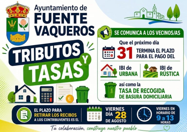 AVISO TRIBUTOS Y TASAS MUNICIPALES-Fuente Vaqueros