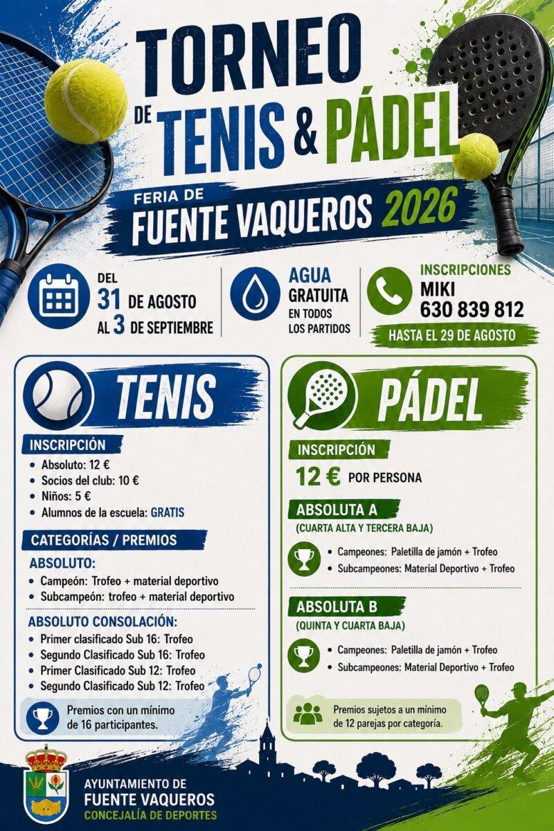 FIESTAS | TORNEO DE TENIS Y PÁDEL FERIA DE FUENTE VAQUEROS 2026-Fuente Vaqueros