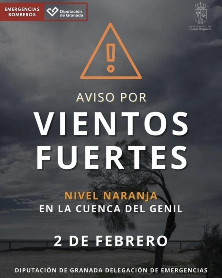 AVISO | ACTUALIZACION DE ALERTAS ALERTA NARANJA POR VIENTOS-Fuente Vaqueros
