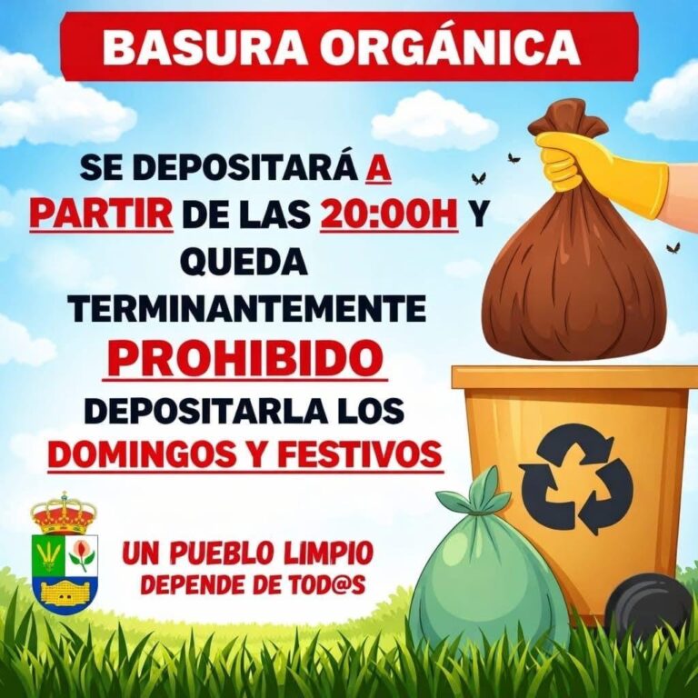 AVISO HORARIO DEPÓSITO BASURA ORGANICA-Fuente Vaqueros