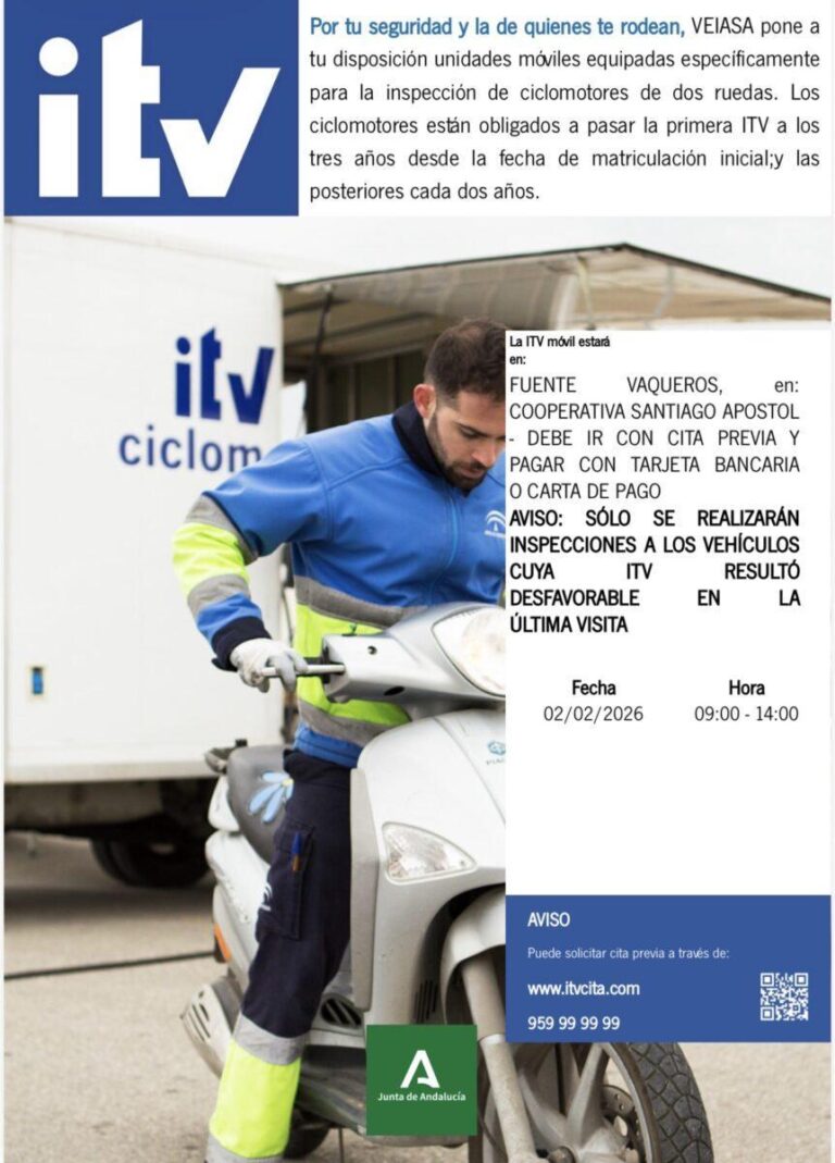 ITV MOVIL PARA CICLOMOTORES EN COOPERATIVA LOS PASTOREROS-Fuente Vaqueros