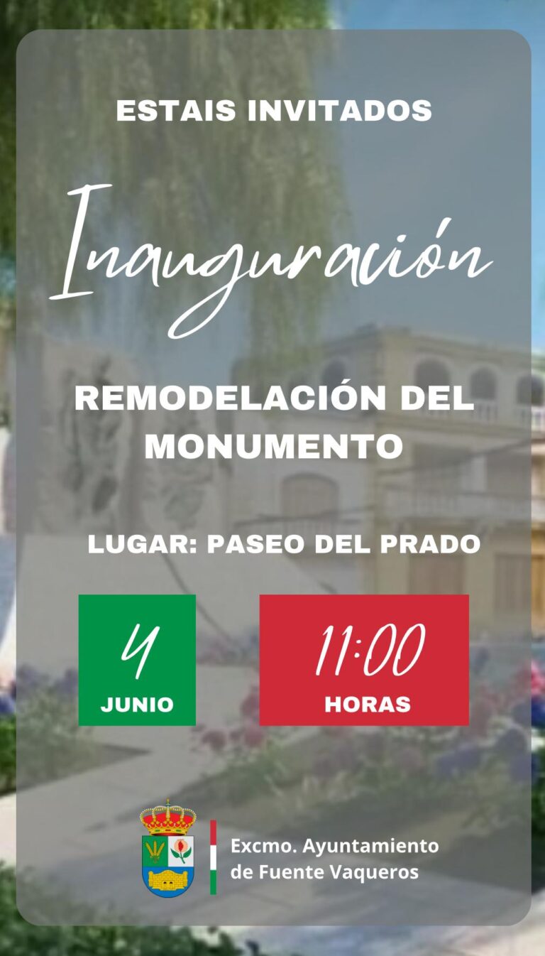 CULTURA | INAUGURACIÓN DE LA REMODELACIÓN DEL MONUMENTO-Fuente Vaqueros