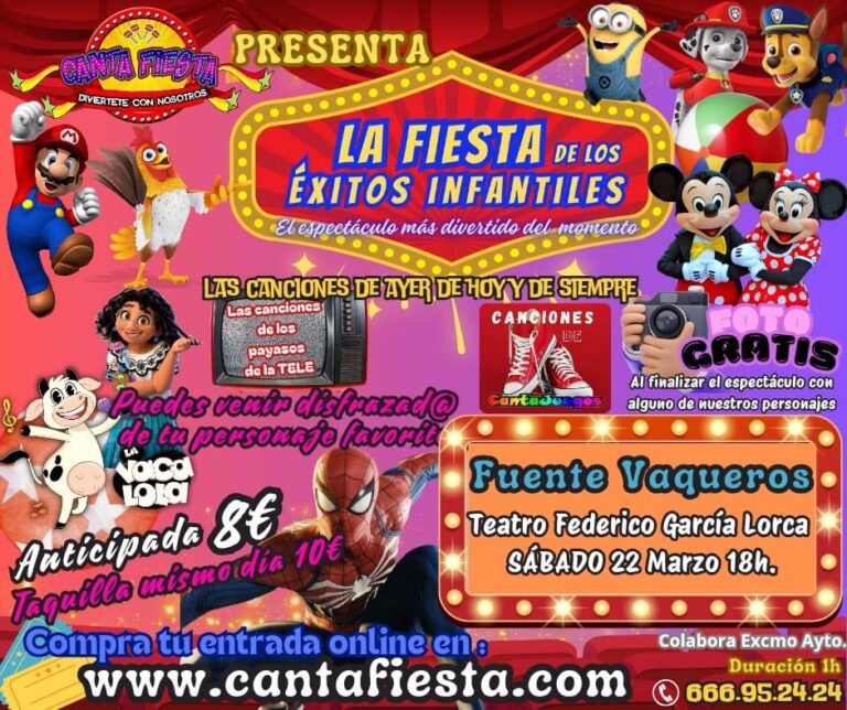 TEATRO | LA FIESTA DE LOS EXITOS INFANTILES-Fuente Vaqueros