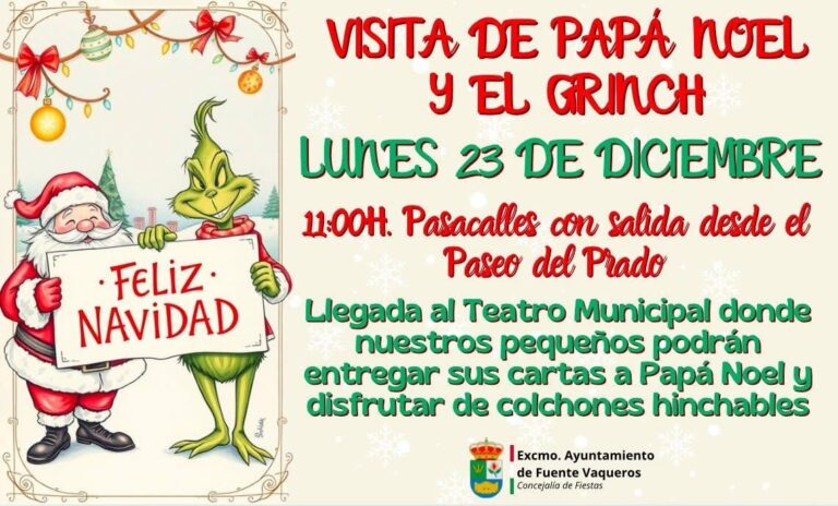 NAVIDAD | VISITA DE PAPA NOEL Y EL GRINCH A FUENTE VAQUEROS-Fuente Vaqueros