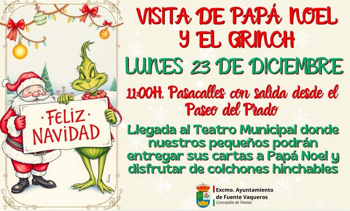 NAVIDAD | VISITA DE PAPA NOEL Y EL GRINCH A FUENTE VAQUEROS-Fuente Vaqueros