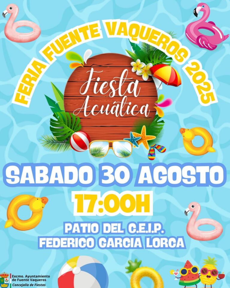 FIESTAS | FIESTA ACUATICA - CAMBIO DE HORA-Fuente Vaqueros