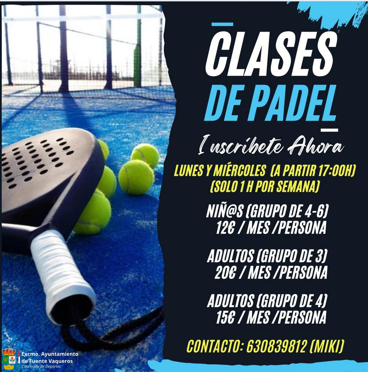 DEPORTES | CLASES DE TENIS PADEL Y MULTIDEPORTE-Fuente Vaqueros