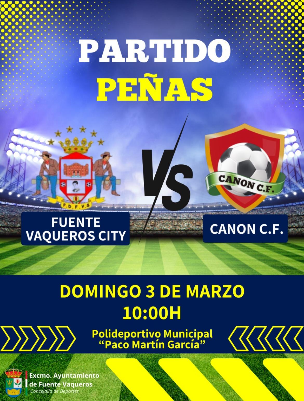 DEPORTES | PARTIDO DE PEÑAS DOMINGO 3 DE MARZO-Fuente Vaqueros