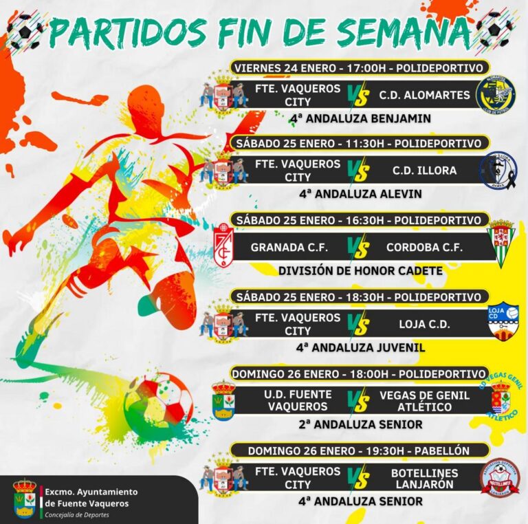 DEPORTES | PROGRAMACION PARTIDOS FIN DE SEMANA-Fuente Vaqueros