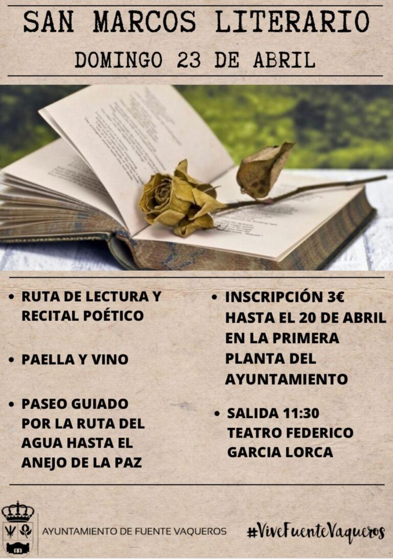 OCIO | EL PRÓXIMO 23 DE ABRIL CELEBRAMOS NUESTRO TRADICIONAL DÍA DE SAN MARCOS CON UNA RUTA Y PAELLA-Fuente Vaqueros