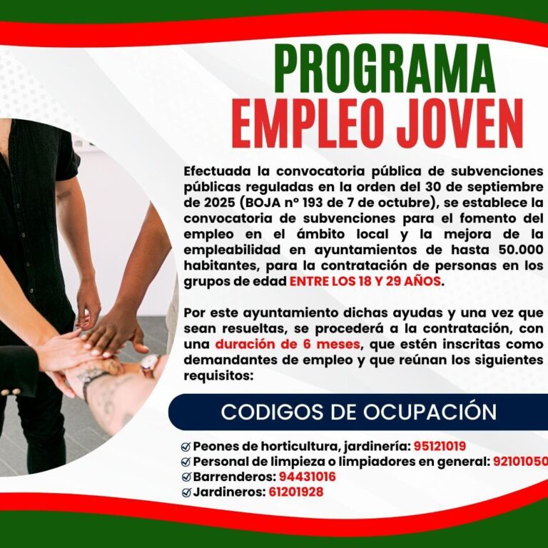 EMPLEO | PROGRAMA EMPLEO JOVEN-Fuente Vaqueros