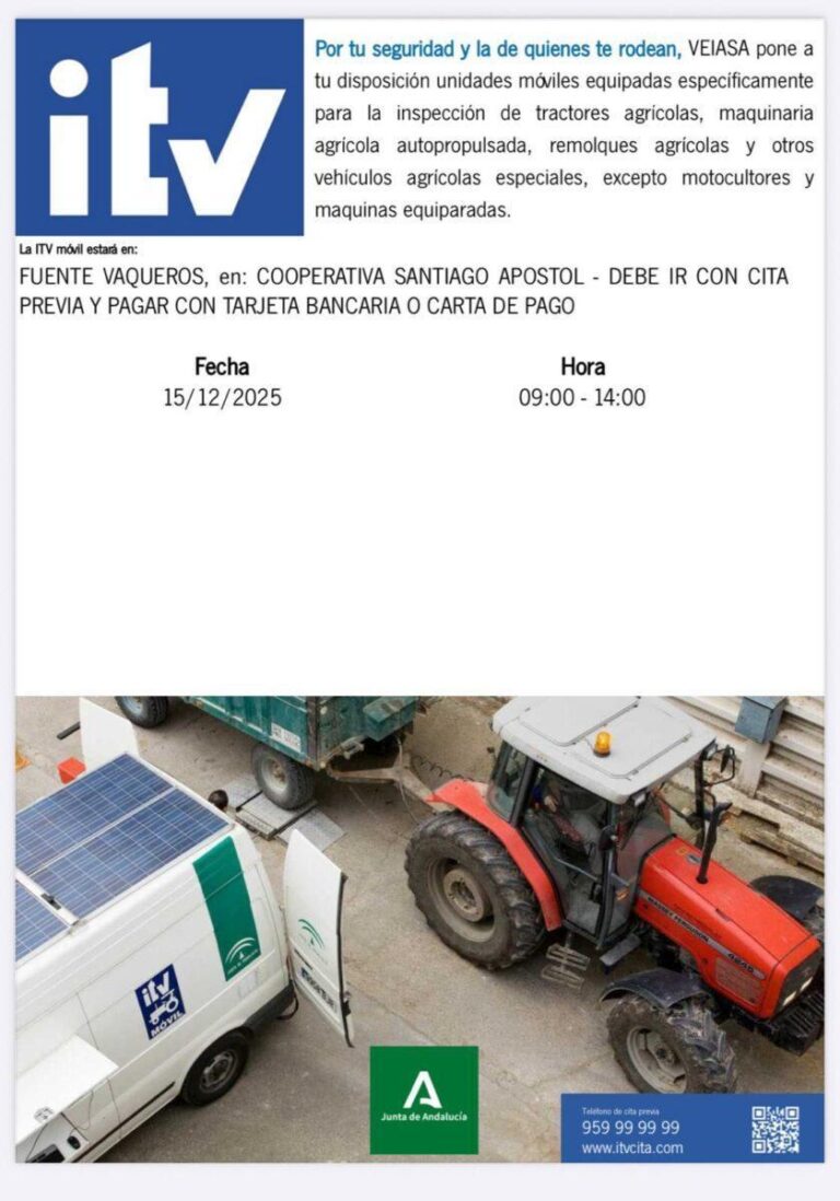 ITV AGRICOLA EN COOPERATIVA LOS PASTOREROS-Fuente Vaqueros