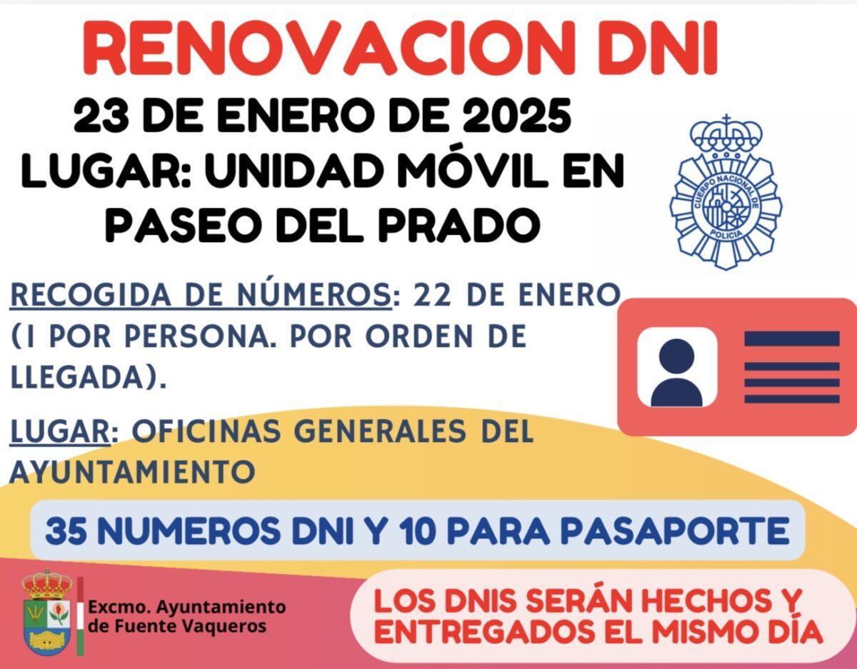 INFORMACION | RENOVACION DE DNI Y PASAPORTE EN FUENTE VAQUEROS-Fuente Vaqueros