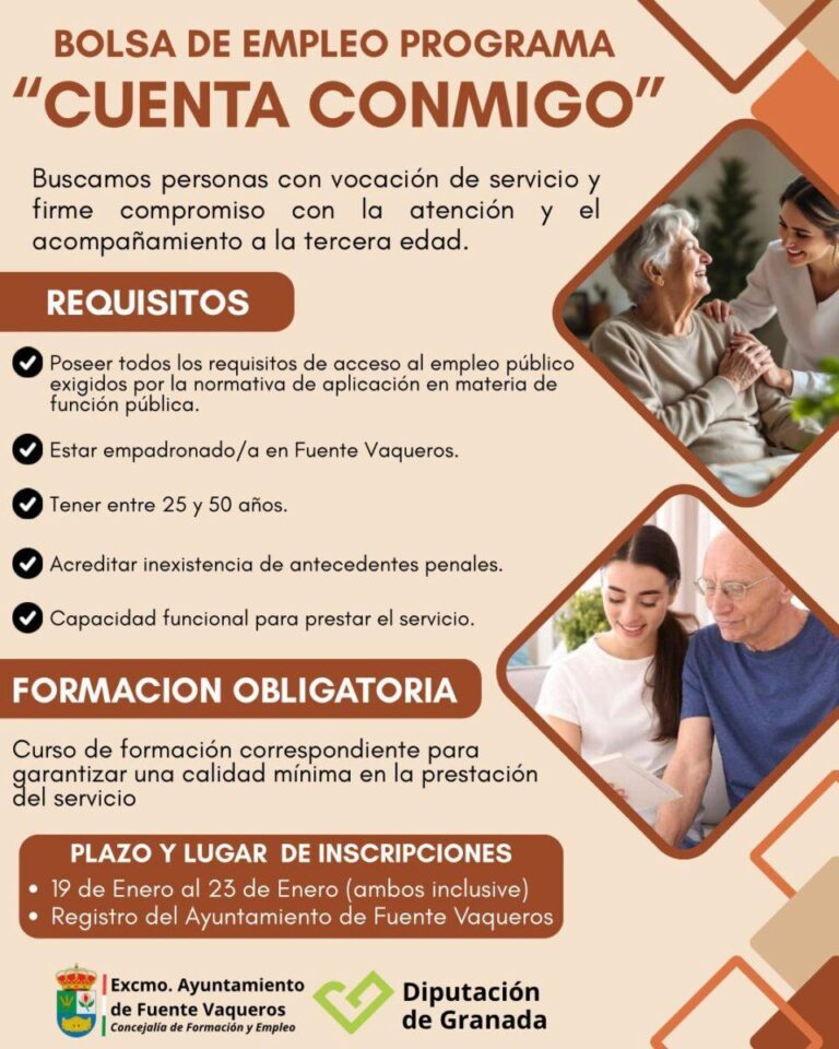 EMPLEO | BOLSA DE EMPLEO PROGRAMA CUENTA CONMIGO-Fuente Vaqueros