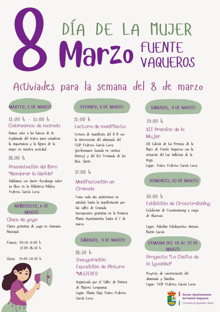 IGUALDAD | ACTOS CONMEMORATIVOS DEL DÍA INTERNACIONAL DE LA MUJER -Fuente Vaqueros