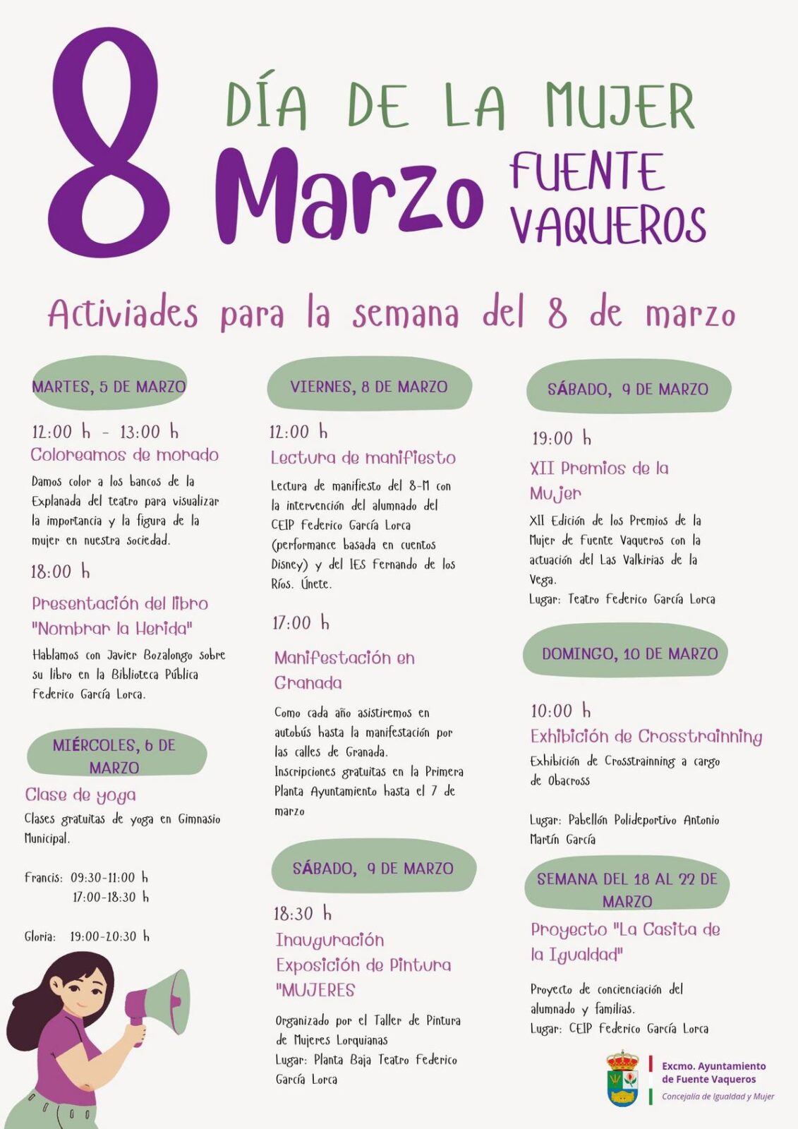 IGUALDAD | ACTOS CONMEMORATIVOS DEL DÍA INTERNACIONAL DE LA MUJER -Fuente Vaqueros