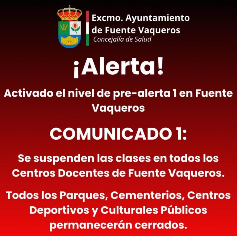 QUEDA ACTIVADO EL NIVEL DE PRE-ALERTA 1 EN FUENTE VAQUEROS-Fuente Vaqueros