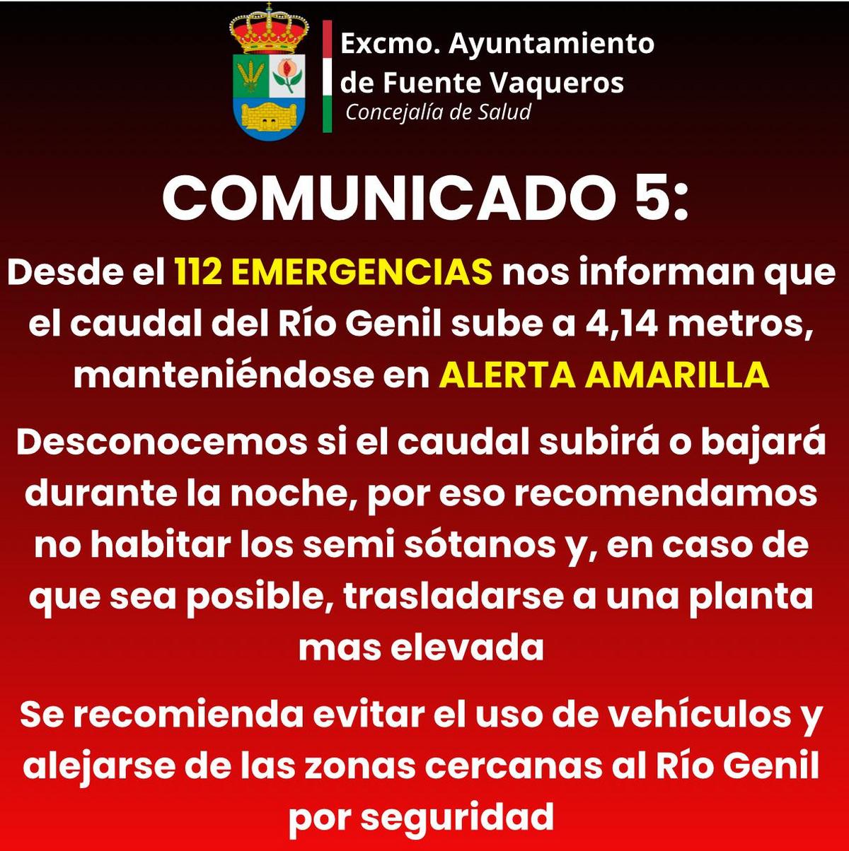 ESTADO DEL CAUDAL DEL RIO GENIL-Fuente Vaqueros