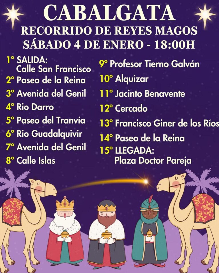 NAVIDAD | CABALGATA DE SSMM LOS REYES MAGOS SÁBADO 4 DE ENERO-Fuente Vaqueros