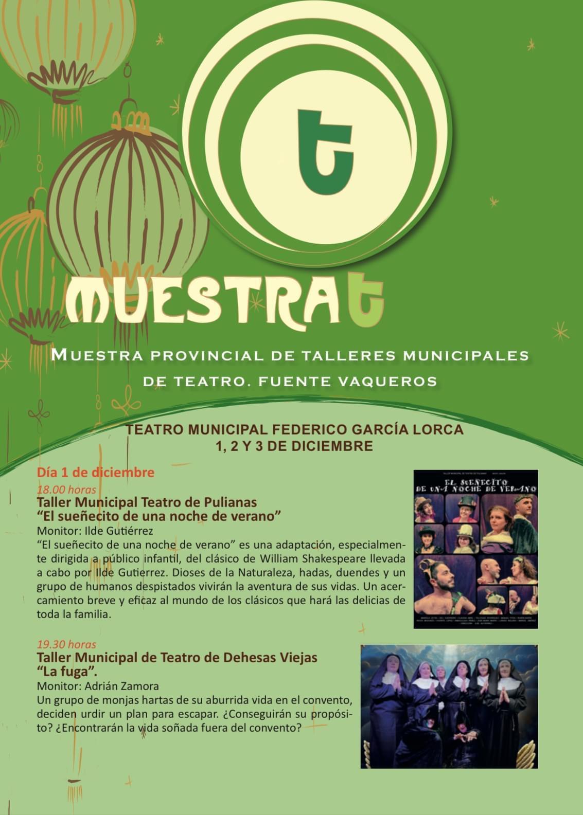 MUESTRA PROVINCIAL DE TALLERES MUNICIPALES DE TEATRO EN FUENTE VAQUEROS-Fuente Vaqueros
