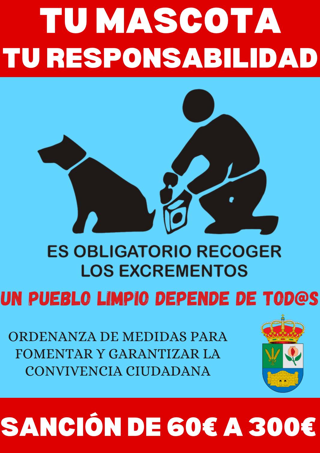 MEDIO AMBIENTE | OBLIGACION DE RECOGIDA DE EXCREMENTOS DE NUESTRAS MASCOTAS-Fuente Vaqueros