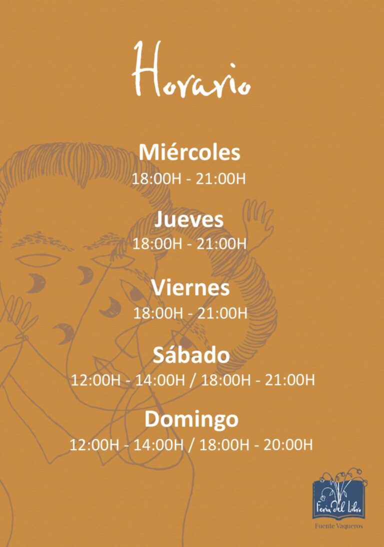 CULTURA | HORARIO STAND EDITORIALES II FERIA DEL LIBRO DE FUENTE VAQUEROS-Fuente Vaqueros