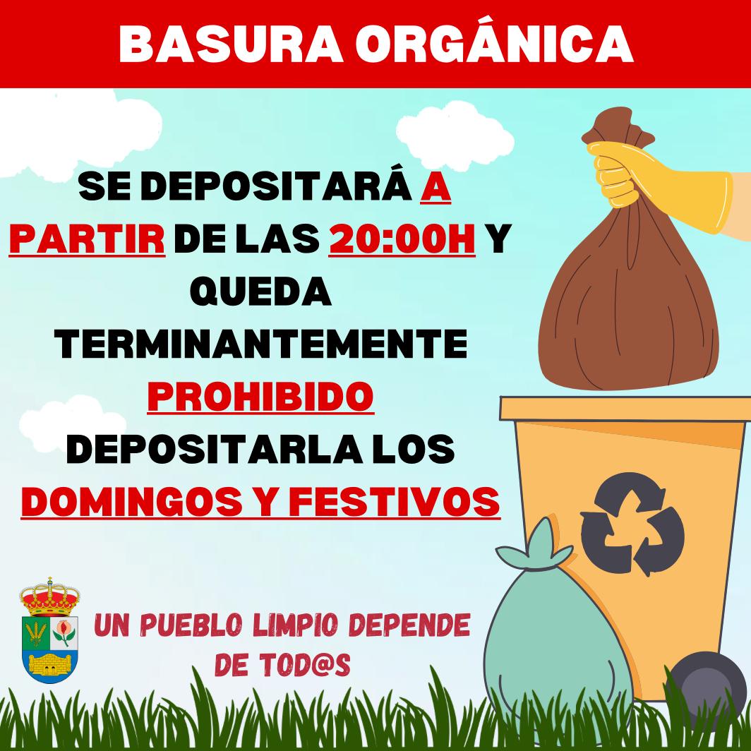 MEDIO AMBIENTE | HORARIO PARA DEPOSITO DE BASURA ORGÁNICA, MOBILIARIO Y ENSERES -Fuente Vaqueros