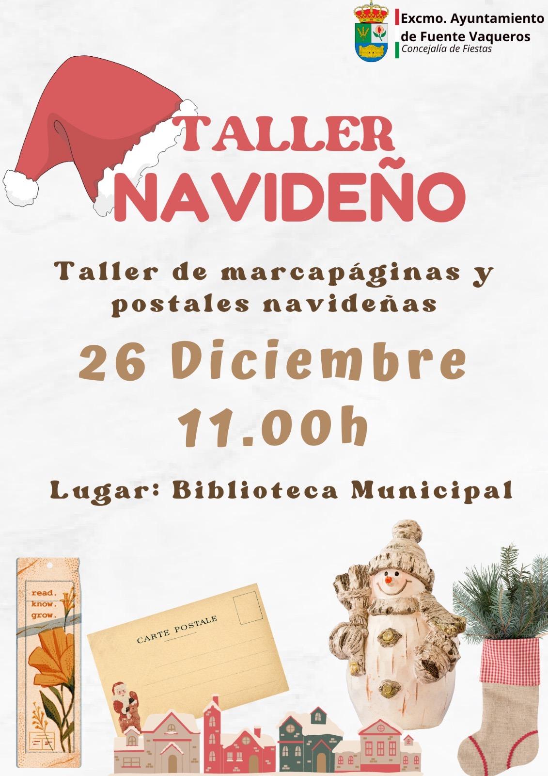 NAVIDAD | TALLER DE MARCAPAGINAS Y POSTALES NAVIDEÑAS-Fuente Vaqueros
