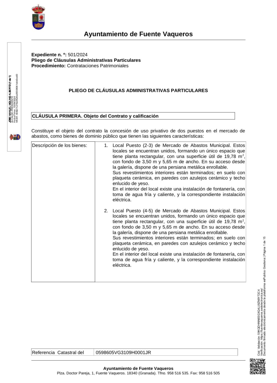 COMERCIO | SE ABRE EL PLAZO DE PRESENTACION DE OFERTAS PARA LA ADJUDICACIÓN DE PUESTOS DEL MERCADO MUNICIPAL DE ABASTOS -Fuente Vaqueros
